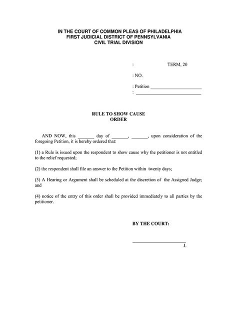 Order to Show Cause .